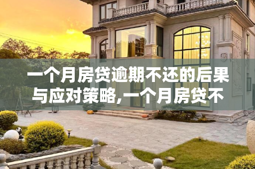 一个月房贷逾期不还的后果与应对策略,一个月房贷不还会怎样