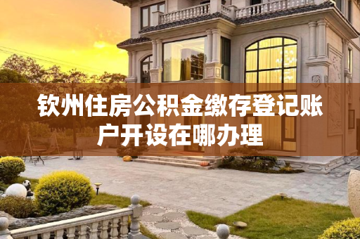 钦州住房公积金缴存登记账户开设在哪办理