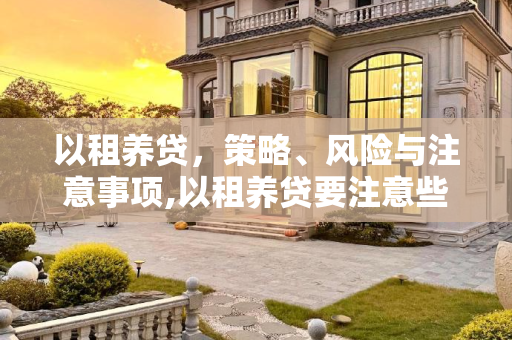 以租养贷，策略、风险与注意事项,以租养贷要注意些什么