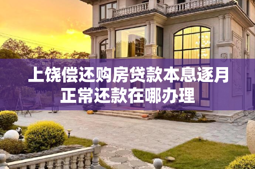 上饶偿还购房贷款本息逐月正常还款在哪办理